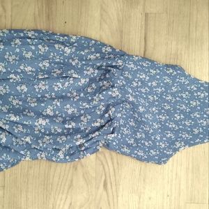 Blue floral patterned halter dress